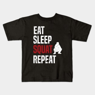 Eat Sleep Squat Repeat Slav Squat Kids T-Shirt